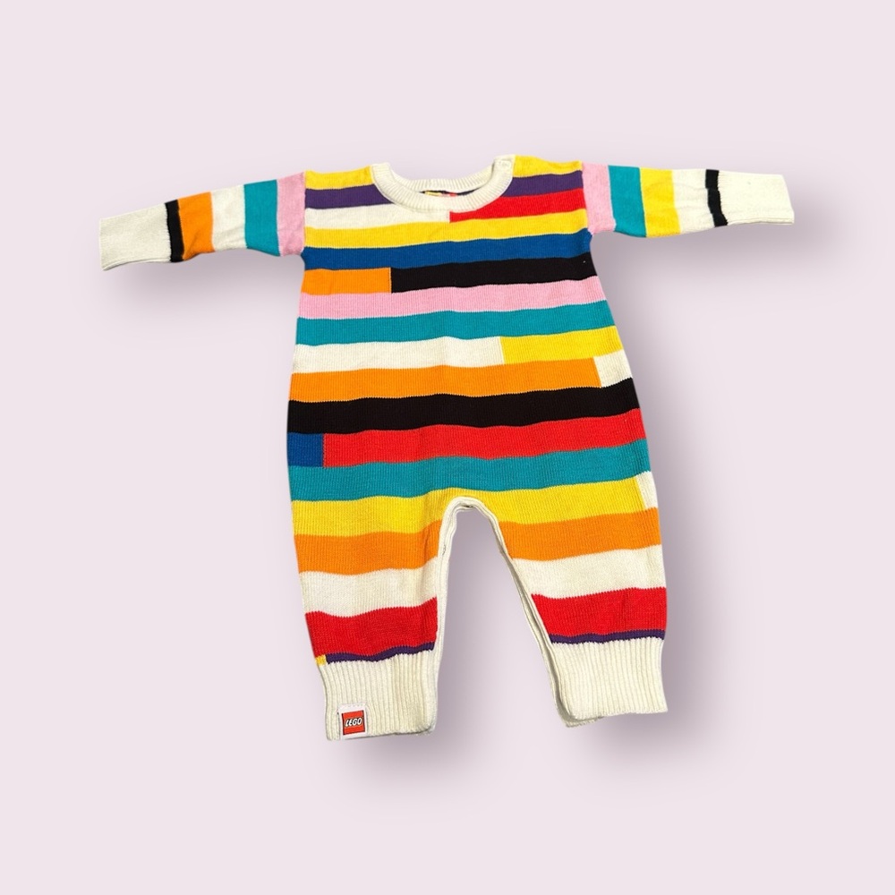 Newborn Lego Colorful Striped Kids One Piece Sweater